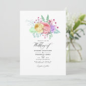 Rustic Floral Spring Wedding Kaart (Staand voorkant)