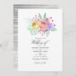 Rustic Floral Spring Wedding Kaart
