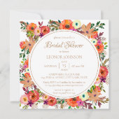 Rustic Floral Square Bridal Shower Kaart (Voorkant)