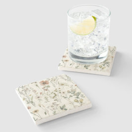 Rustic Floral Stenen Onderzetter