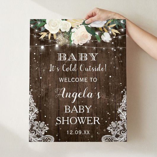 Rustic Floral String Lights Baby zijn koude buiten Poster