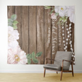 Rustic Floral String Lights Vrijgezellenfeest Wandkleed (In Situ (horizontaal))