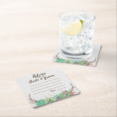 Rustic Floral Succulent Advice for Bride & Groom Kartonnen Onderzetters (Insitu)