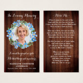 Rustic Floral Sympathie Foto Memorial Prayer Kaart (Voorkant /achterkant)