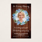 Rustic Floral Sympathie Foto Memorial Prayer Kaart (Voorkant)
