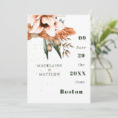Rustic Floral Terracotta Gold Elegant Chic Save The Date
