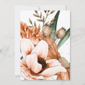 Rustic Floral Terracotta Gold Elegant Chic Save The Date (Achterkant)