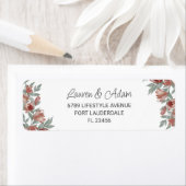 Rustic Floral Terracotta Wedding Address Label (Insitu)