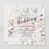 Rustic Floral Terracotta Wedding Invitation Kaart (Voorkant)