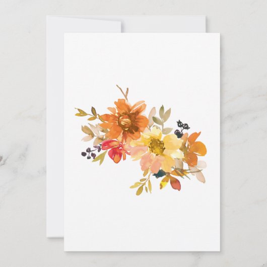 Rustic Floral Thanksgiving Dinner Kaart (Achterkant)