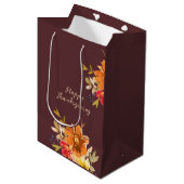 Rustic Floral Thanksgiving  Medium Cadeauzakje (Voorkant Gekanteld)