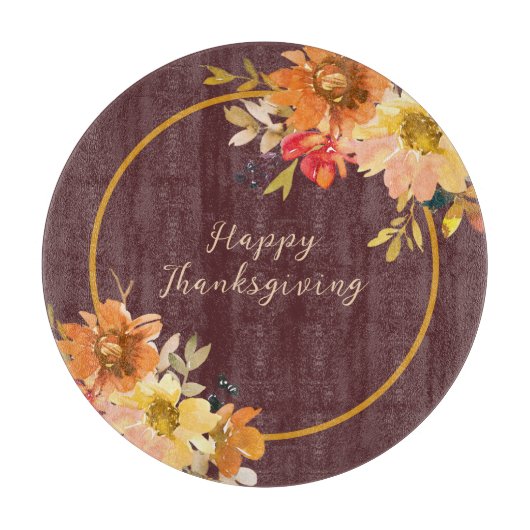 Rustic Floral Thanksgiving Snijplank (Voorkant)