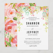 RUSTIC FLORAL Trouwuitnodiging Kaart (Voorkant / Achterkant)