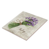 Rustic Floral Tulip Faux Ceramic Tile Tegeltje (Zijkant)