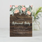 Rustic Floral | Uitnodiging van de Pensioenpartij (Staand voorkant)