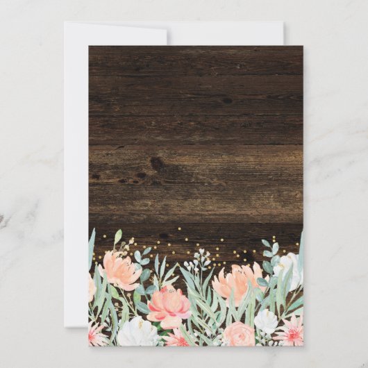 Rustic Floral | Uitnodiging van de Pensioenpartij (Achterkant)