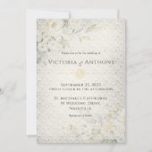 Rustic Floral Vintage Wedding Kaart (Voorkant)