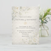 Rustic Floral Vintage Wedding Kaart (Staand voorkant)