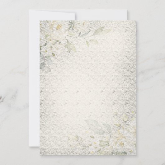 Rustic Floral Vintage Wedding Kaart (Achterkant)