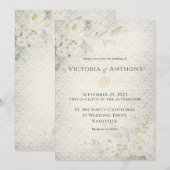 Rustic Floral Vintage Wedding Kaart (Voorkant / Achterkant)