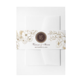 Rustic Floral Vintage Wedding Uitnodigingen Wikkel