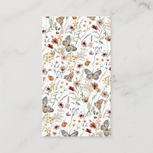 Rustic Floral Visitekaartje (Achterkant)