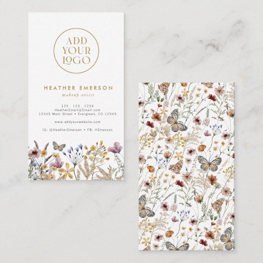 Rustic Floral Visitekaartje (Voorkant / Achterkant)