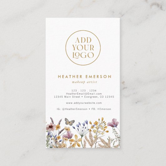 Rustic Floral Visitekaartje (Voorkant)