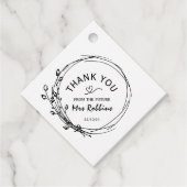 Rustic Floral Vrijgezellenfeest Hartelijk dank Bedankjes Labels (Voorkant)