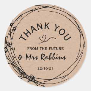 Rustic Floral Vrijgezellenfeest Hartelijk dank voo Ronde Sticker