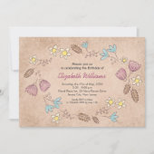 Rustic Floral Waterverf Birthday Uitnodiging (Voorkant)