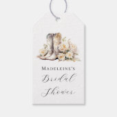 Rustic Floral Waterverf Boots Vrijgezellenfeest Cadeaulabel (Voorkant)