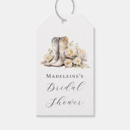 Rustic Floral Waterverf Boots Vrijgezellenfeest Cadeaulabel
