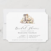 Rustic Floral Waterverf Boots Vrijgezellenfeest Kaart (Voorkant)