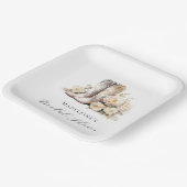 Rustic Floral Waterverf Boots Vrijgezellenfeest Papieren Bordje (Gebogen)