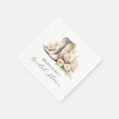 Rustic Floral Waterverf Boots Vrijgezellenfeest Servet (Hoek)