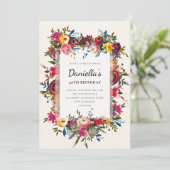 Rustic Floral Waterverf Bouquet Birthday Kaart (Staand voorkant)