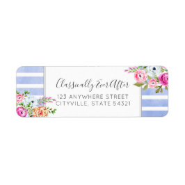 Rustic Floral Waterverf Modern Return-adres Etiket