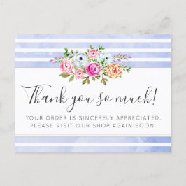 Rustic Floral Waterverf Modern Stripe Hartelijk da Briefkaart