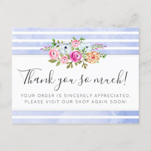 Rustic Floral Waterverf Modern Stripe Hartelijk da Briefkaart