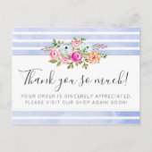 Rustic Floral Waterverf Modern Stripe Hartelijk da Briefkaart (Voorkant)