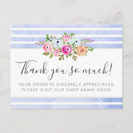 Rustic Floral Waterverf Modern Stripe Hartelijk da Briefkaart