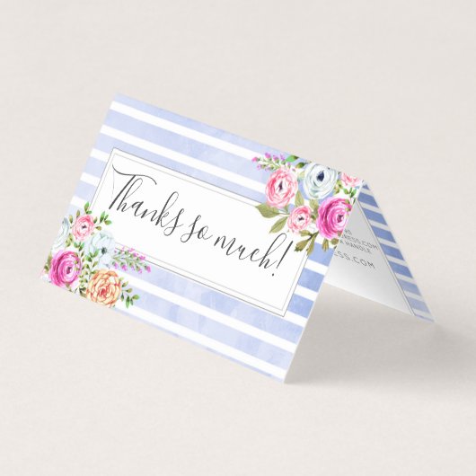 Rustic Floral Waterverf Modern Stripe Hartelijk da Kaart (Voorkant)