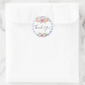 Rustic Floral Waterverf Modern Stripe Hartelijk da Ronde Sticker (Tas)