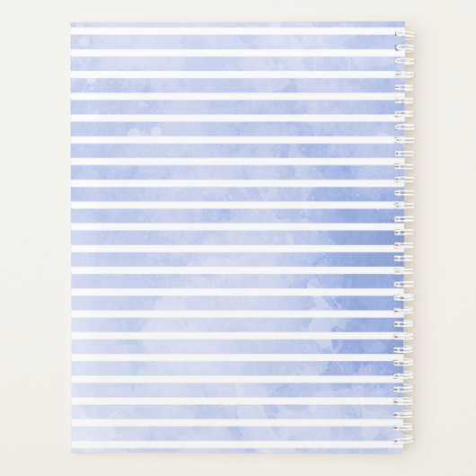 Rustic Floral Waterverf Modern Stripe Shabby Chic Planner (Achterkant)