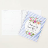 Rustic Floral Waterverf Modern Stripe Shabby Chic Planner (Display)