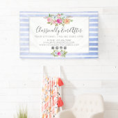 Rustic Floral Waterverf Modern Stripe Shabby Chic Spandoek (Insitu)