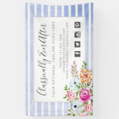 Rustic Floral Waterverf Modern Stripe Shabby Chic Spandoek (Verticaal)