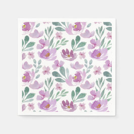 Rustic Floral Waterverf Pattern Servet