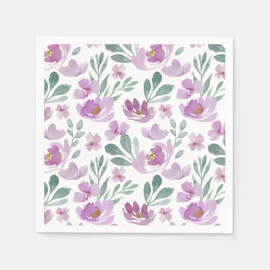 Rustic Floral Waterverf Pattern Servet (Voorkant)